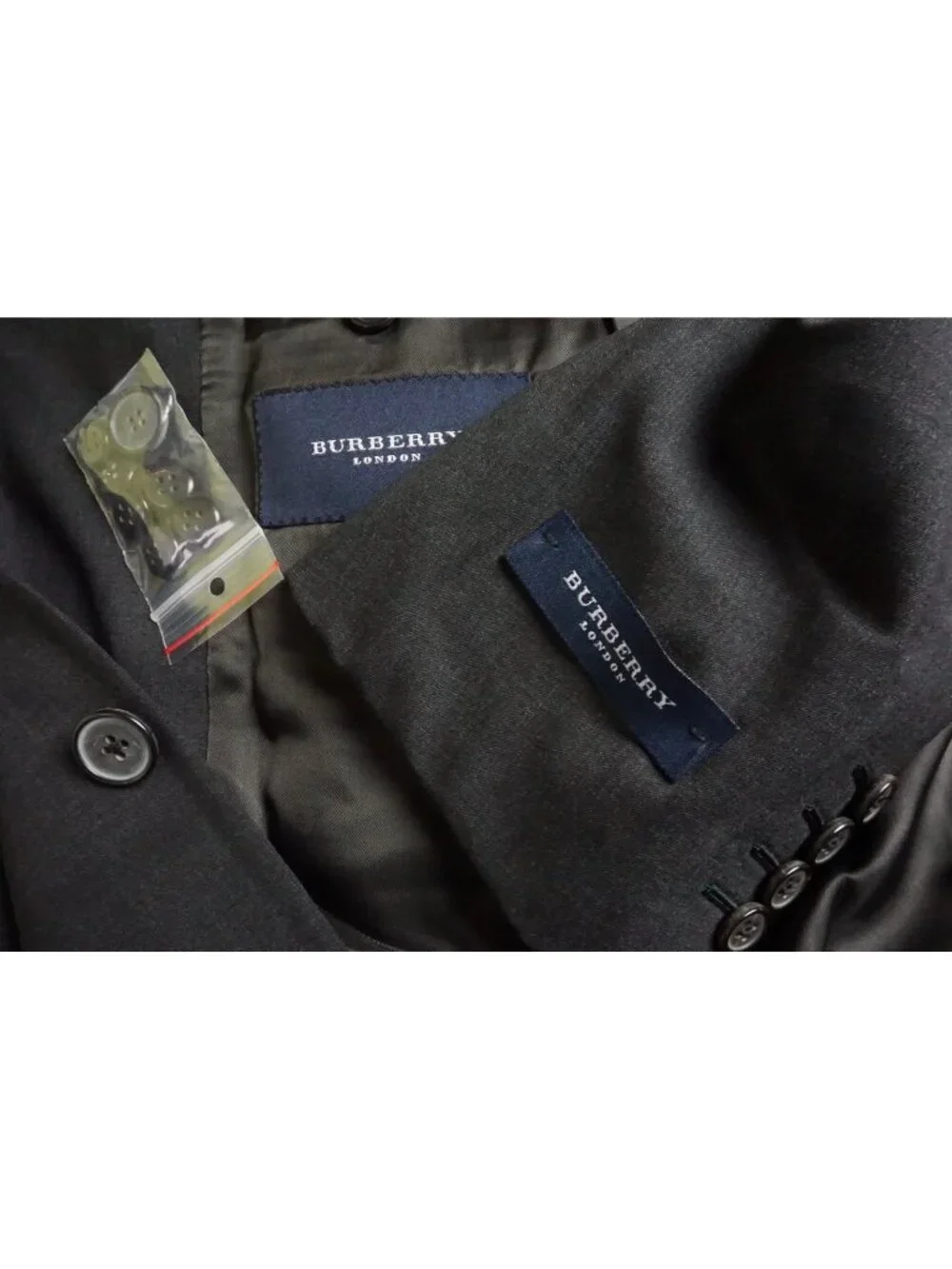 Burberry London Gray S140s Wool Blend 2 Pc Suit Jacket Pants Sz 38R BRAND NEW